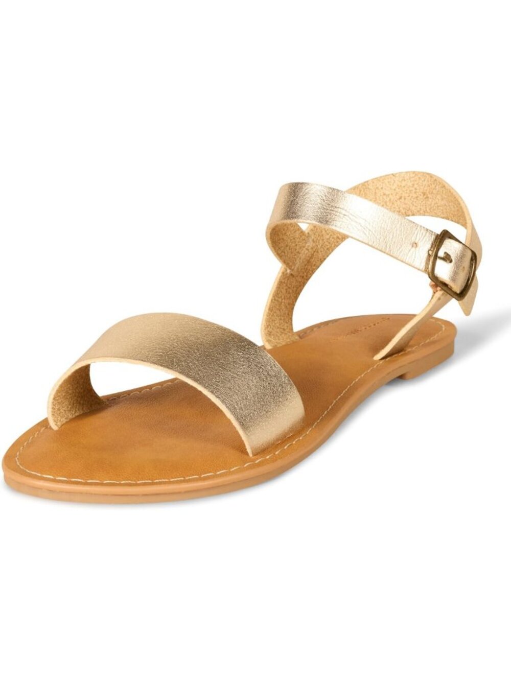 Stylish Women's Two Strap Buckle Sandals with Adjustable Ankle Strap